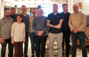 v.l.n.r. Daniele Antonicelli, Dieter Ochs, Raimonda Lörch, Herrmann Lörch, Olaf Axtmann, Gerald Heberger, Matthias Rapp, Marcel Horgos, Martin Ranftl